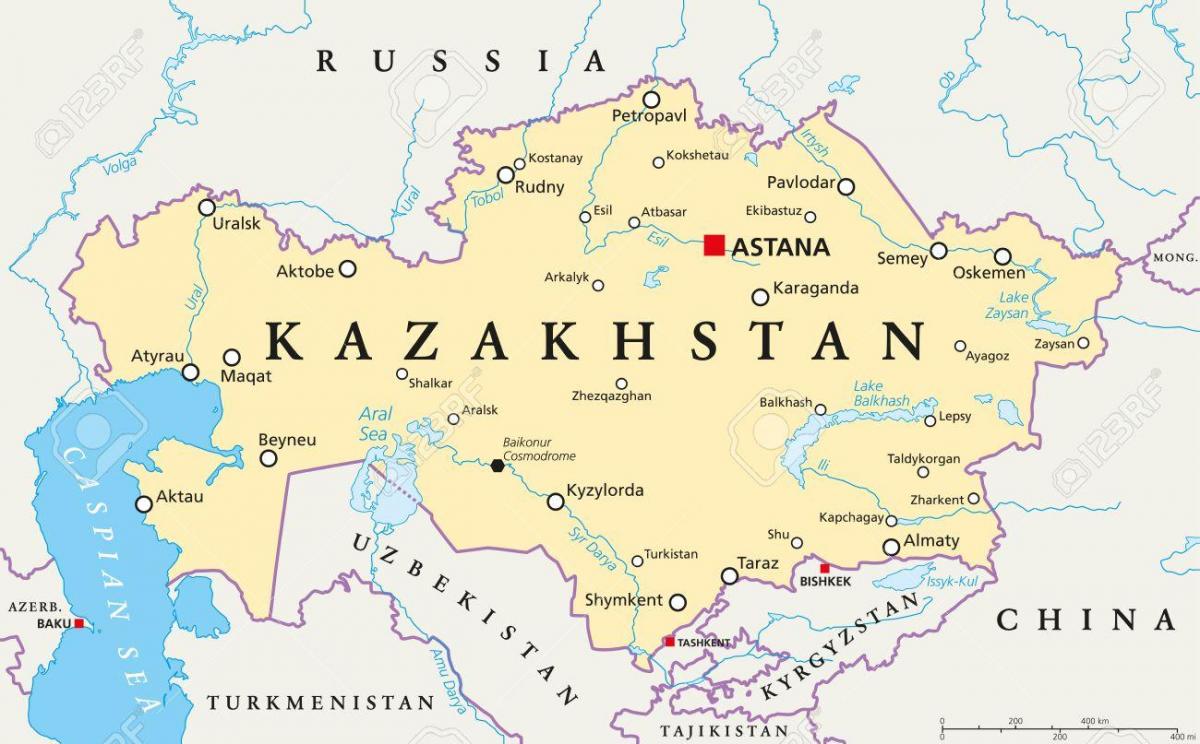 žemėlapis Kazachstano 