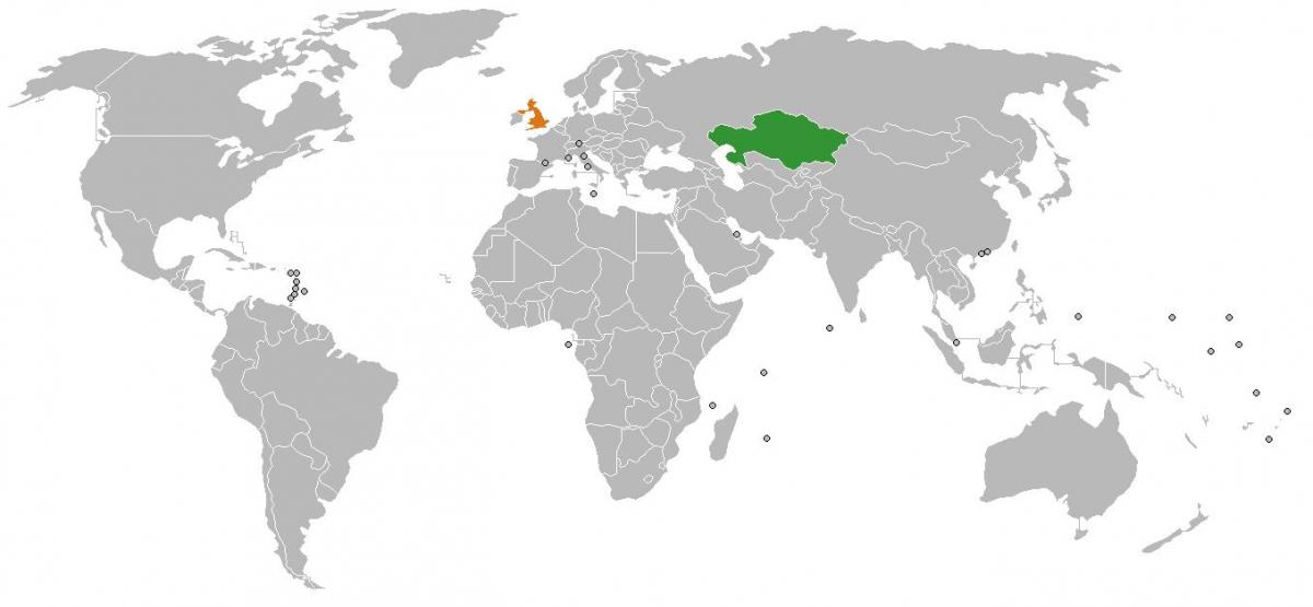 Kazachstano vietą pasaulio žemėlapyje