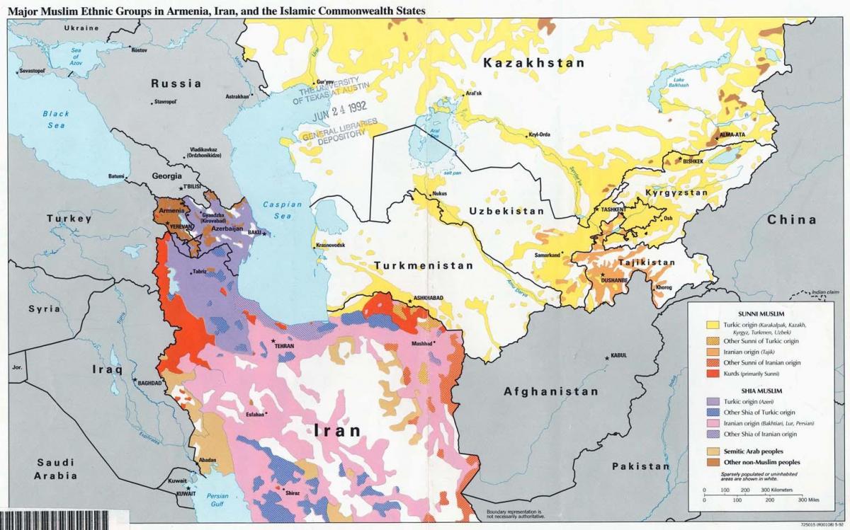 žemėlapis Kazachstano religija