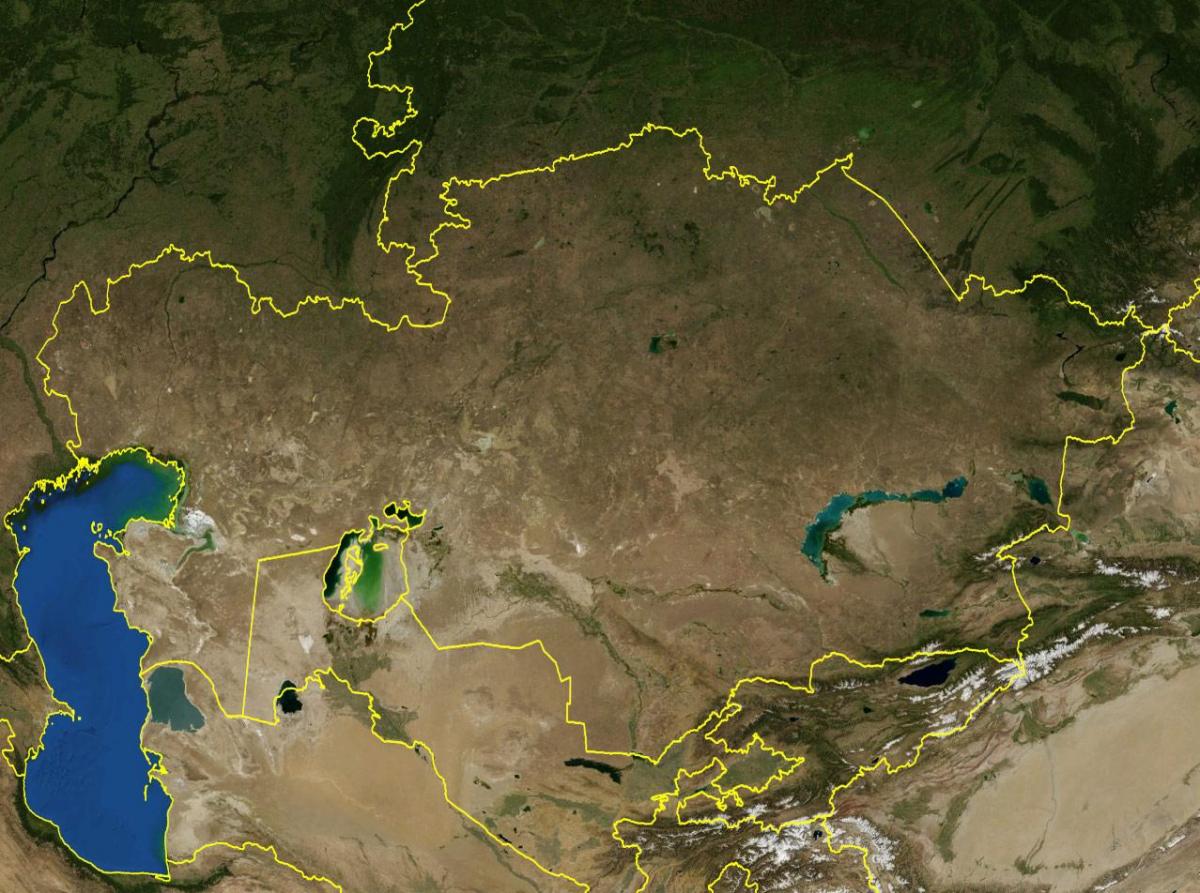 žemėlapis Kazachstano topografinis