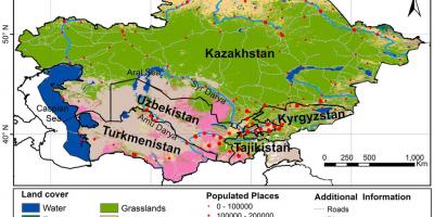 Žemėlapis Kazachstano klimato