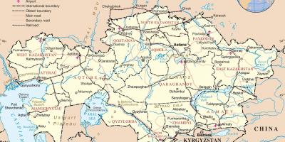 Žemėlapis Kazachstano politinių