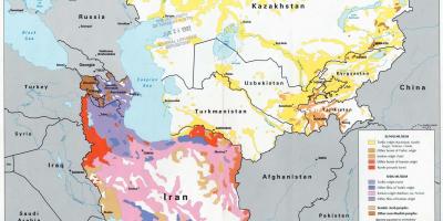 Žemėlapis Kazachstano religija