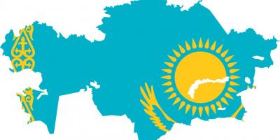 Žemėlapis Kazachstano vėliava
